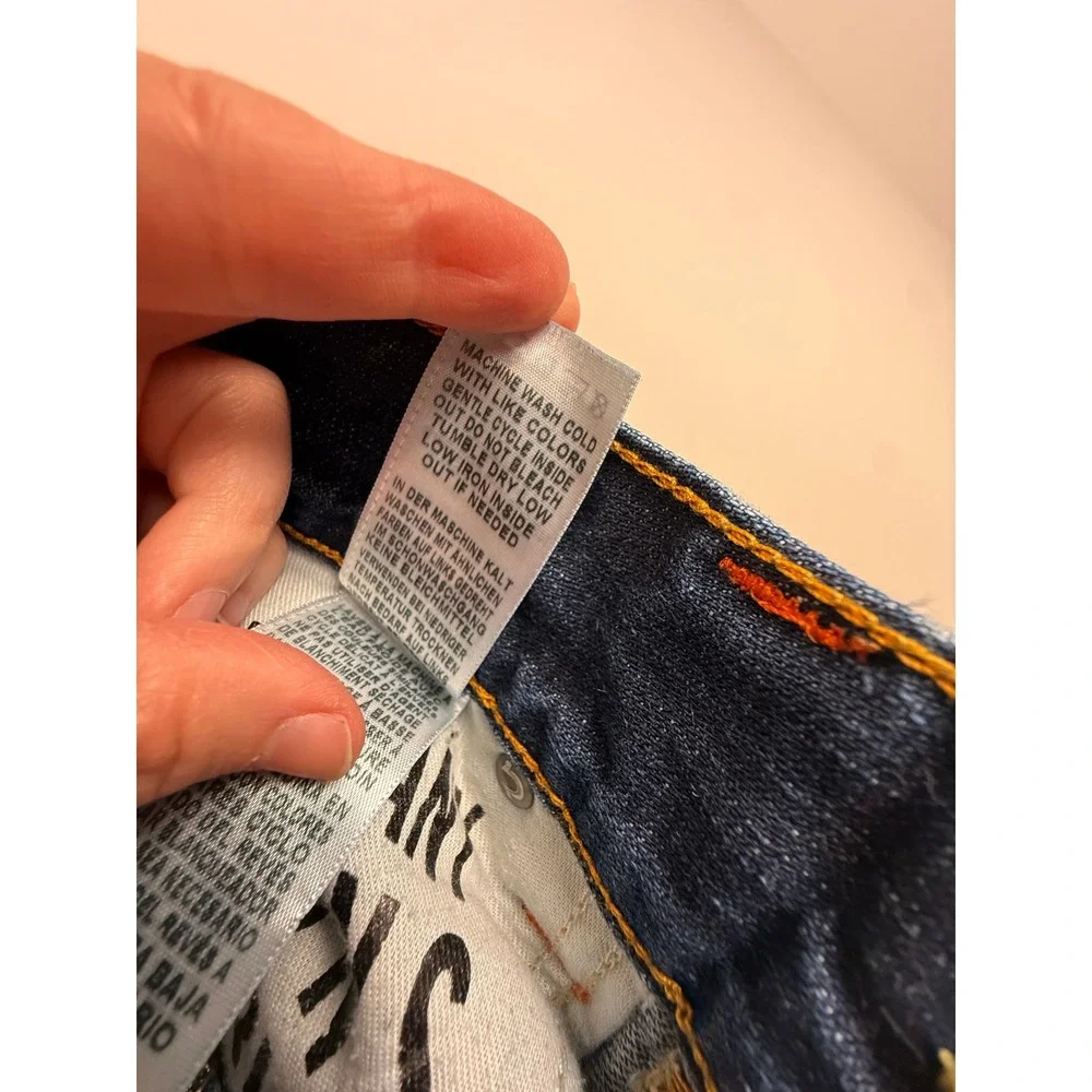 True Religion Rocco Relaxed Skinny Jeans Mens 30 Blue Indigo Flap Pocket Denim‎